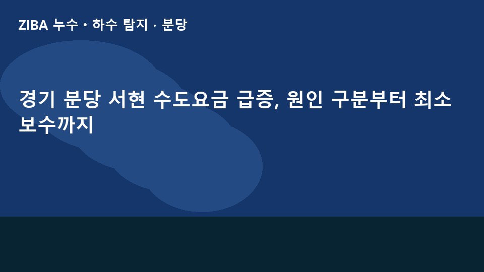 경기 분당 서현 수도요금 급증, 원인 구분부터 최소 보수까지