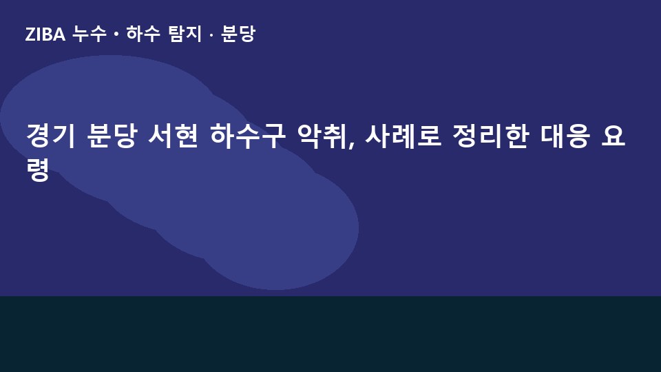 경기 분당 서현 하수구 악취, 사례로 정리한 대응 요령