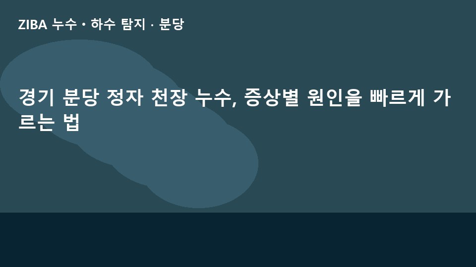 경기 분당 정자 천장 누수, 증상별 원인을 빠르게 가르는 법